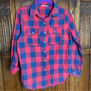 Miss Love Buffalo Plaid Button Down Top